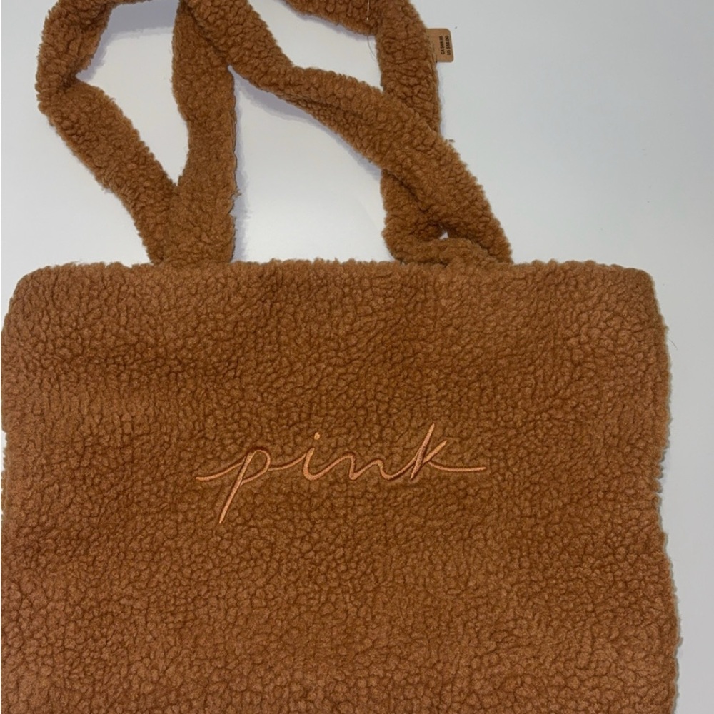 PINK Victoria's Secret Tan Sherpa Tote